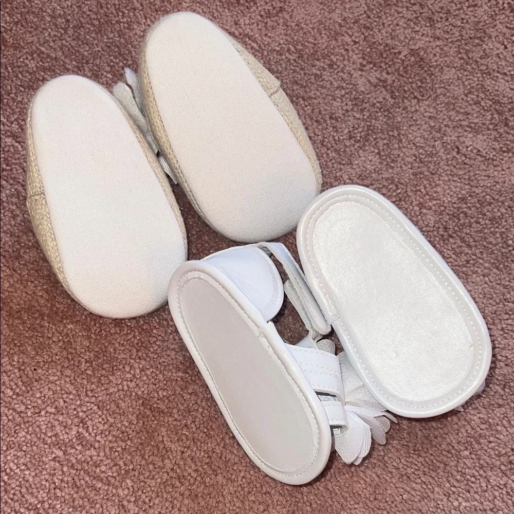 Laura Ashley White and Cream Kids Dress Shoes
